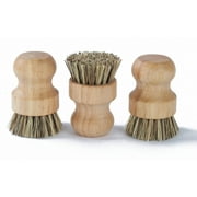 Bamboo Scrub Brush,Palm Pot Brush. Set of 3 Packs,Kitchen Mini Dish Brush,Bamboo with a Rubberwood Handle Cleaning Kit for Skillet,Washing Dishes,Vegetables,Pots, Pans.