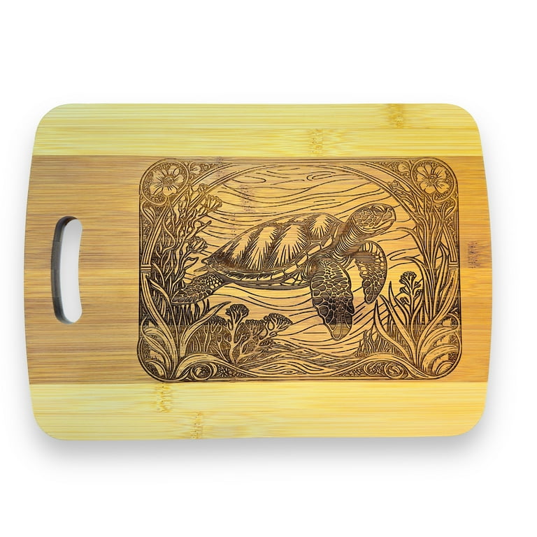 Bamboo - Sea Turtle Cutting Board 14''x9.5''x.5'' Bamboo - Sea Turtle Cutting Board 14''x9.5''x.5''