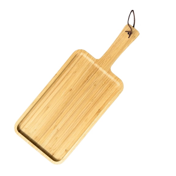 Bamboo Serving Board with Handle  Charcuterie Board for Serving Bread, Meat, Fruits, and Cheese  Kitchen Cutting Board Serving Tray Hanging Cutting Board Dcor L15.75" x W6.25"