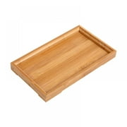 Bamboo Serving Platter Tray Cheese Charcuterie Decorative Bathroom Kitchen Dish Eco-Friendly Wood Table Top Storage Organizer(Tea Set Not Included)