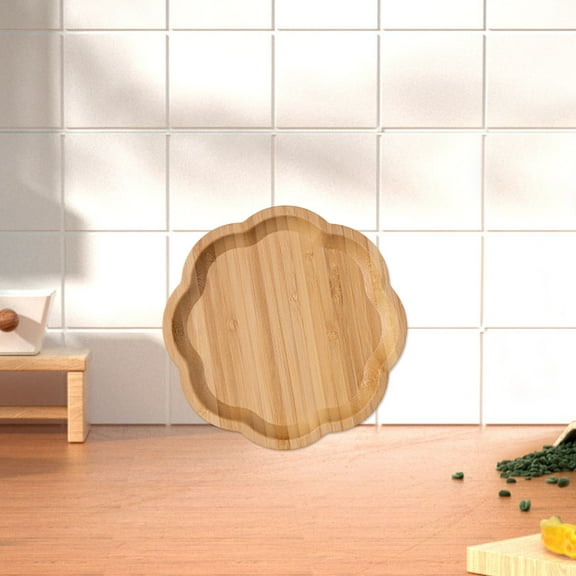 Bamboo Serving Tray under $5! Bzdzmqm Natural Bamboo Serving Tray, Multi-Purpose Snack Fruit Platter, Handcrafted Wooden Food Display Board, Kitchen Dining Serving Tray, Home Decor Serving Plate,