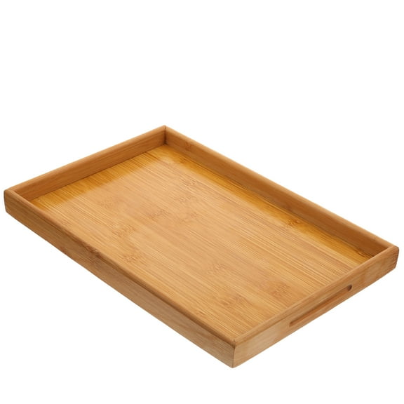 Bamboo Serving Tray for Kitchen Bathroom Coffee Table - Natural Wood Breakfast Countertop