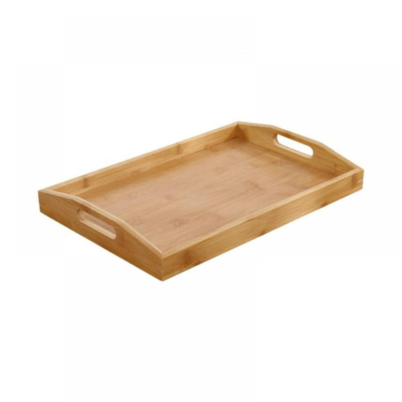 Bamboo Serving Tray with Handles, Portable Bed Tray for Breakfast Dinner, Eating Trays for Living Room,Restaurants