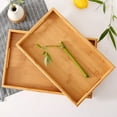 thumbnail image 1 of Bamboo Serving Tray with Raised Edge, Multipurpose Wooden Carry Tray for Food Drinks Appetizers, Home Kitchen Restaurant Use(Yellow), 1 of 9