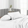 thumbnail image 1 of Bamboo Sheets Bed Sheet Set 7 Piece - 100% Pure Bamboo - Fit 18" Inch Deep Pocket Silk Feel and Comfortable, Cooling, Anti-Static, Extra Soft and Luxury - White Stripe, Queen Size., 1 of 9