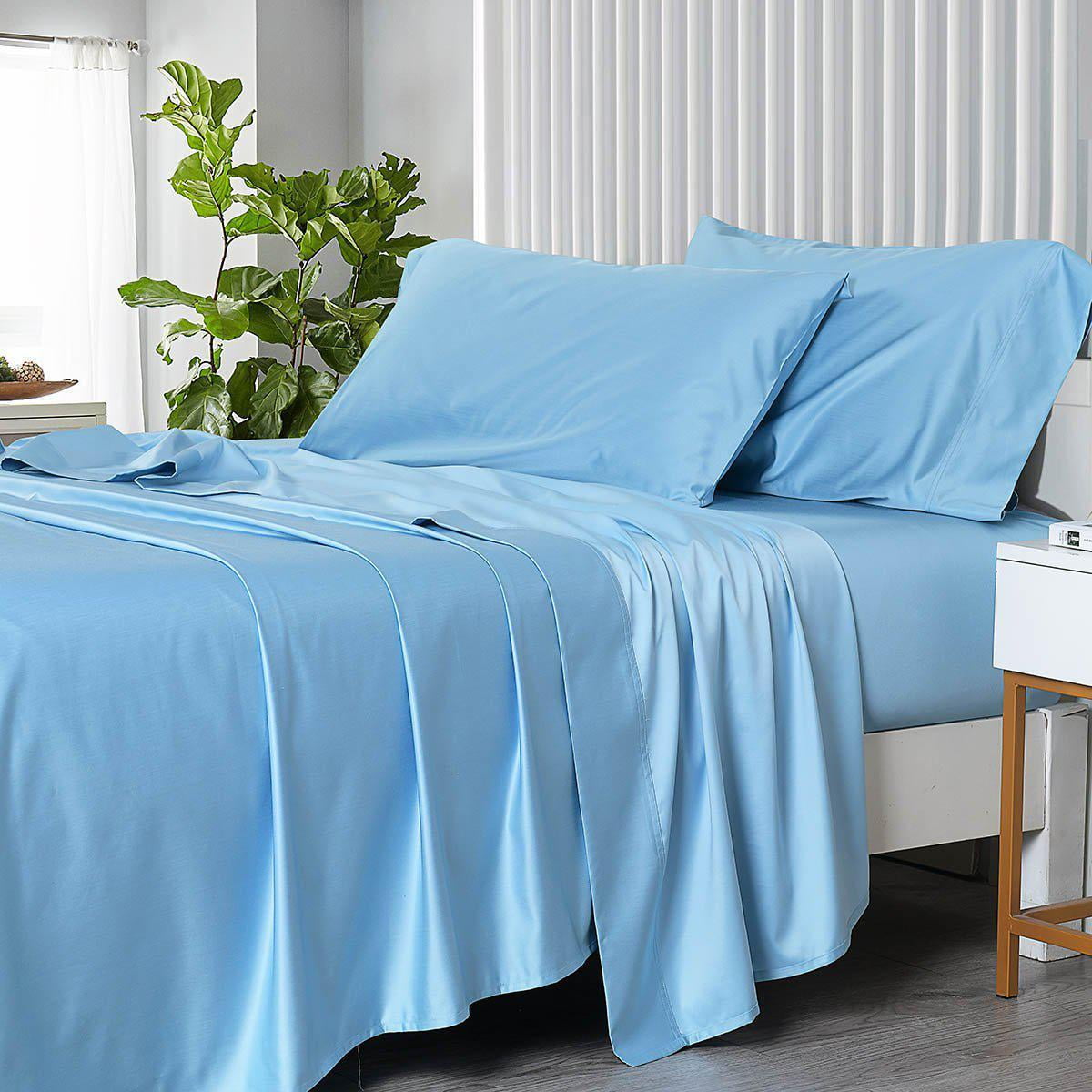 Queen Blue Bamboo CoolPlus 450 TC Bed Sheet Set