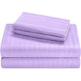 thumbnail image 1 of Bamboo Sheets King Size Bed Sheets 7 Piece Set, Pure 100% Organic Bamboo, 15" Deep Pockets & Zipper Duvet Cover - Luxuriously Soft, Silky Smooth and Cooling - Lavender Stripe., 1 of 7