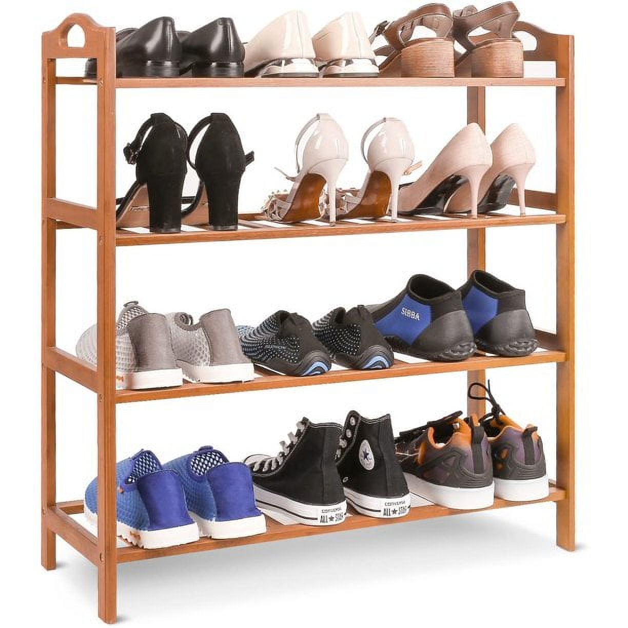 NEW Long-Lasting Shoe Storage Bamboo Shoe Rack Organizer can hold