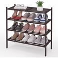 Bamboo Shoe Rack 4-Tier, Stackable Wooden Shoe Organizer for Entryway ...