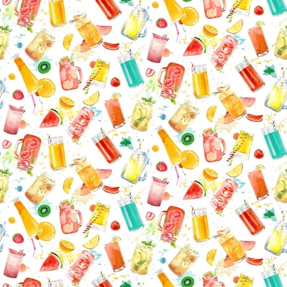 Springs Creative Kate Ward Thacker Summer Drinks Cotton Fabric By the Yard