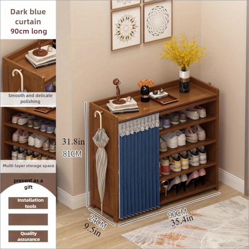 Lockable Shoe Rack Bamboo Shoe Rack with Cover, Lockable Shelf Organizer for Entryway ...