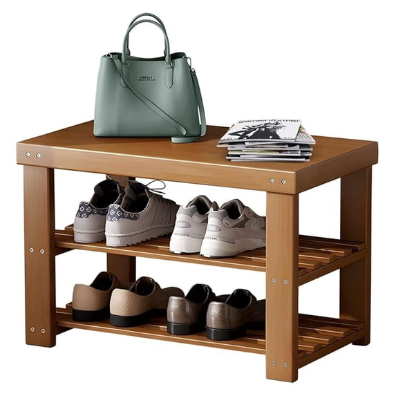 Bamboo Shoe with Storage, 3 Tier Sturdy Shoe Rack for Entryway, 220lb ...