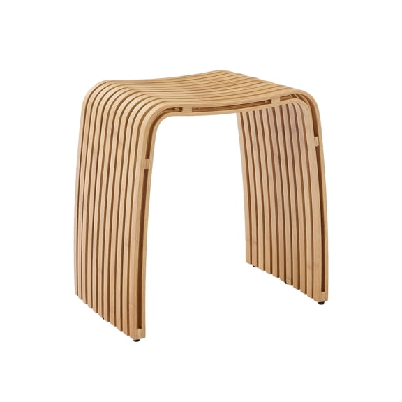 Bamboo Shower Bench, Non-Slip Shower Stool & 450 lbs, Waterproof Bathroom Stool Spa Bath Seat, Natural Bamboo Stool, Suitable for Multiple Settings: Bathroom, Bedroom, Dining room and Living room
