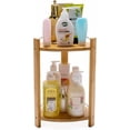 thumbnail image 1 of Bamboo Shower Corner Caddy, Large - 2 Tier Standing Shower Stand for Shampoo, Conditioner, Lotion, Soap - Caddy Organizer for Kitchen, Bedroom, or Office, 1 of 9