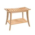 Bamboo Shower for Inside Shower, 2Tier Teak Shower Bench with Storage