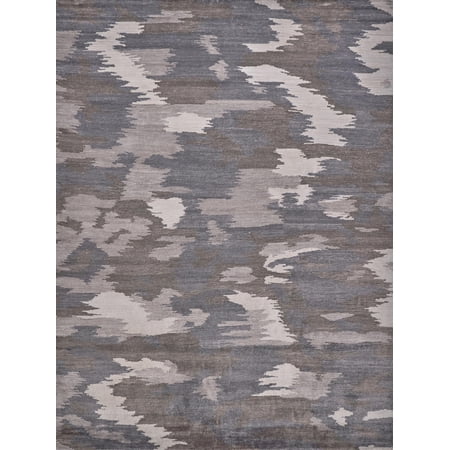 Bamboo Silk Hand-Knotted Bamboo Silk Ivory/Silver 14'x18' Area Rug