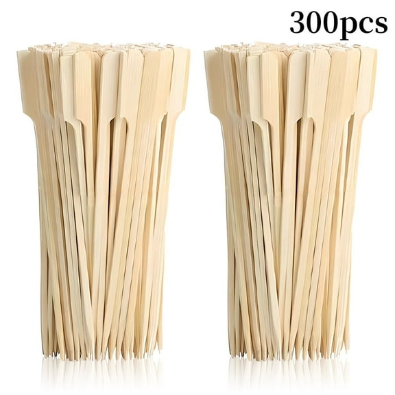 Bamboo Skewers 4.7 Inch, 300 PCS Skewers for Grilling, BBQ, Fruit Kabobs, Appetizers, Sandwich, Drink.
