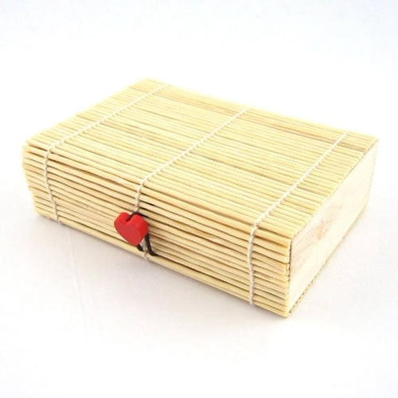 Bamboo Slats Decorative Box - 5.1" x 3.7" x 1.6" - Green - 50 Units