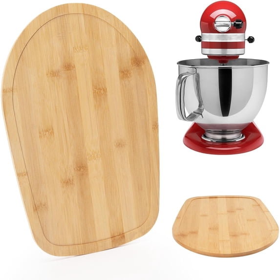Bamboo Slider for 4.5-5 Qt Tilt Head Stand Mixer,Appliance Sliding Mat, Kitchen Countertop Storage Accessories Mixer Moving Tray Board Attachments