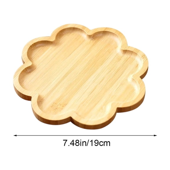 Bamboo Snack Serving Tray 7.5 Inch Square Cake Plate for Fruit Dessert Tea Party Home Entertaining YYUZH