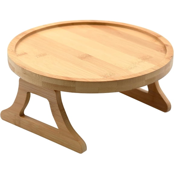 Bamboo Sofa Arm Tray Table Clip - Wide Side Table, Flexible and Foldable - Ideal for Cell Phones, Cups, Fruits or Snacks - Thoughtful Gifts (Rectangular)