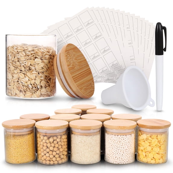 Bamboo Spice Jars - 6 Ounce (12 PCS)