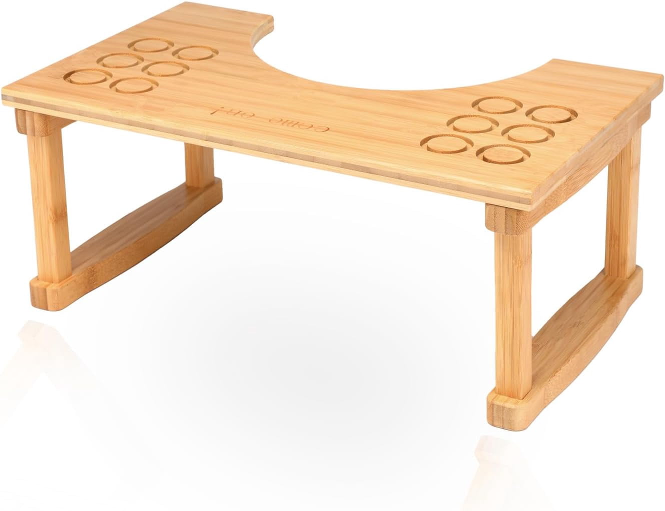 Bamboo Squatting Toilet Stool,Flat Bottom Frame Squatting Poop Stool
