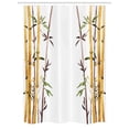 thumbnail image 1 of Bamboo Stall Shower Curtain, Bamboo Grove Calm Your Mind Slow Down Zen Relax Hand Drawn Style Artwork, Fabric Bathroom Set with Hooks, 54W X 78L Inches, Cream Brown White, by Ambesonne, 1 of 1