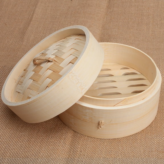 Bamboo Steamer Basket,Natural Handmade Soap Holder wirh Lid,3.9Inch Eco-Friendly Bamboo Steamer for Bathroom,Kitchen