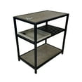 thumbnail image 1 of Bamboo & Steel Frame Nightstand/End Table with Wireless USB Charger Brushed Gray, 1 of 5