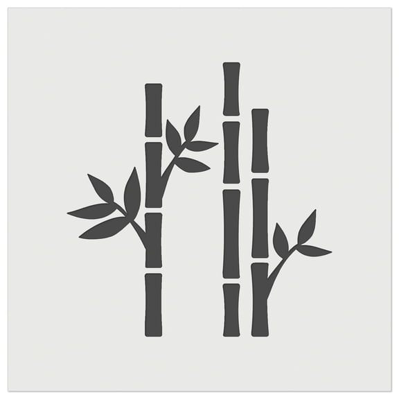 Bamboo Sticks with Leaves DIY Cookie Wall Craft Stencil - 4.5 Inch