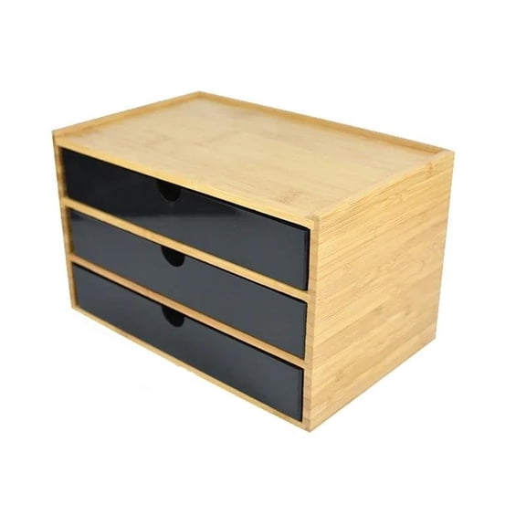 Bamboo Storage Box Sundries Cosmetic Jewelry Stationery Headset Storage Box Home Office Hotel Storage Drawers