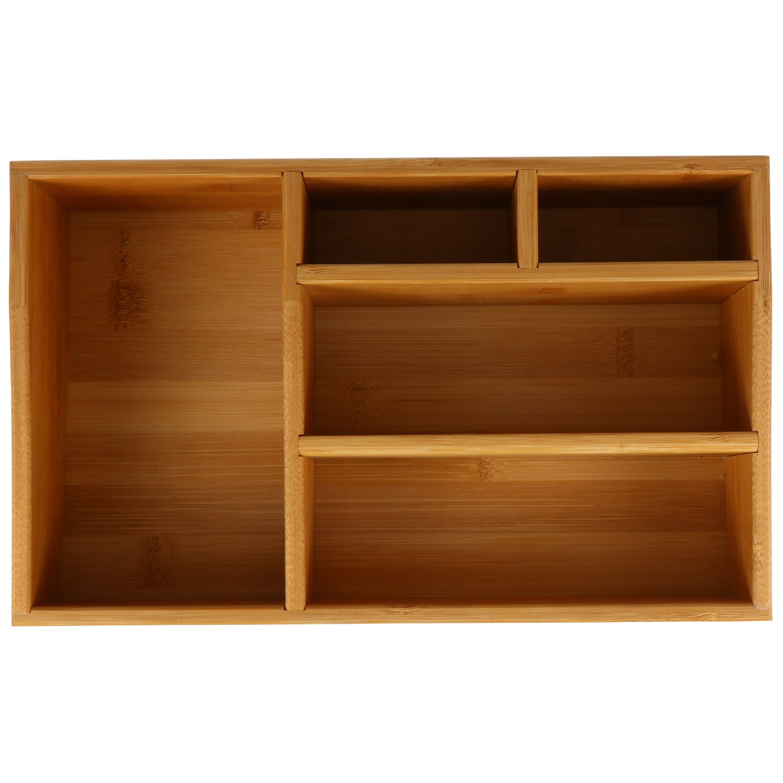 Bamboo Storage Box Tabletop Sorting Pen Organizer Bins Desktop Paper