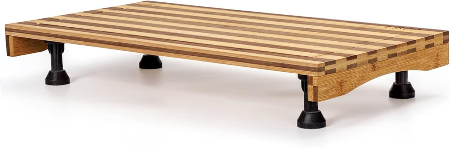 Bamboo Stovetop Cover & Cutting Board - Adjustable Legs For Extra Counter Space, RV & Small Kitchens