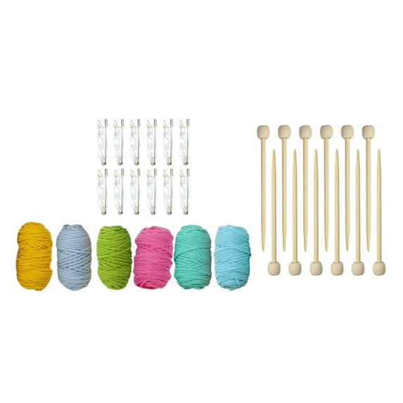 Bamboo Straight Knitting Single Pointed Carbonized Wood Size 10 6mm 2.76 Inches 2.76"""""""""""""""""""""""""""""""" Mini Length Knit Set for Handmade 30pcs