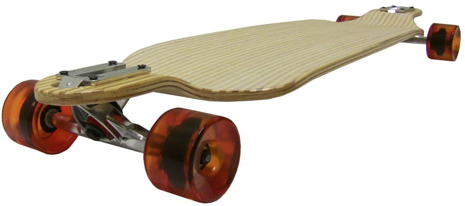 Bamboo Striped LONGBOARD SKATEBOARD COMPLETE CRUISER DROP THRU 9.75 x