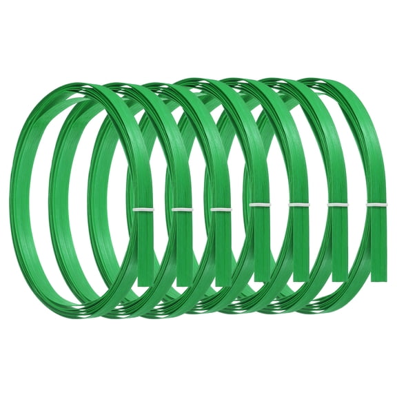 Bamboo Strips for Weaving 7/16" x 10 Ft Thin Flat Wicker Rattan Cane Reed, Green, 7 Pack