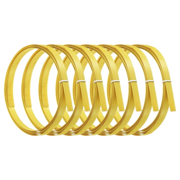 Bamboo Strips for Weaving 7/16" x 10 Ft Thin Flat Wicker Rattan Cane Reed, Yellow, 7 Pack