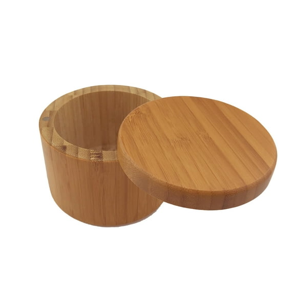 Bamboo Sugar Bowl Salt Pot Pepper Storage Jar Seasoning Container Condiment Spice Holder with Lid