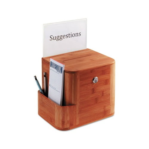 Bamboo Suggestion Box 10 x 8 x 14, Cherry