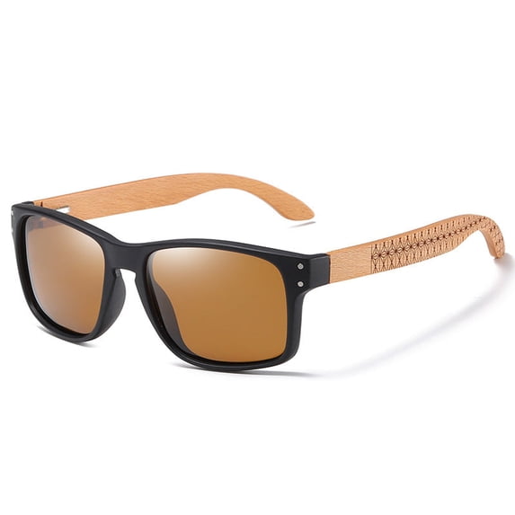 Bamboo Sunglasses for Men and Women, TAC Lens, Sports Style, Universal Fit, Customizable, 1 Pair