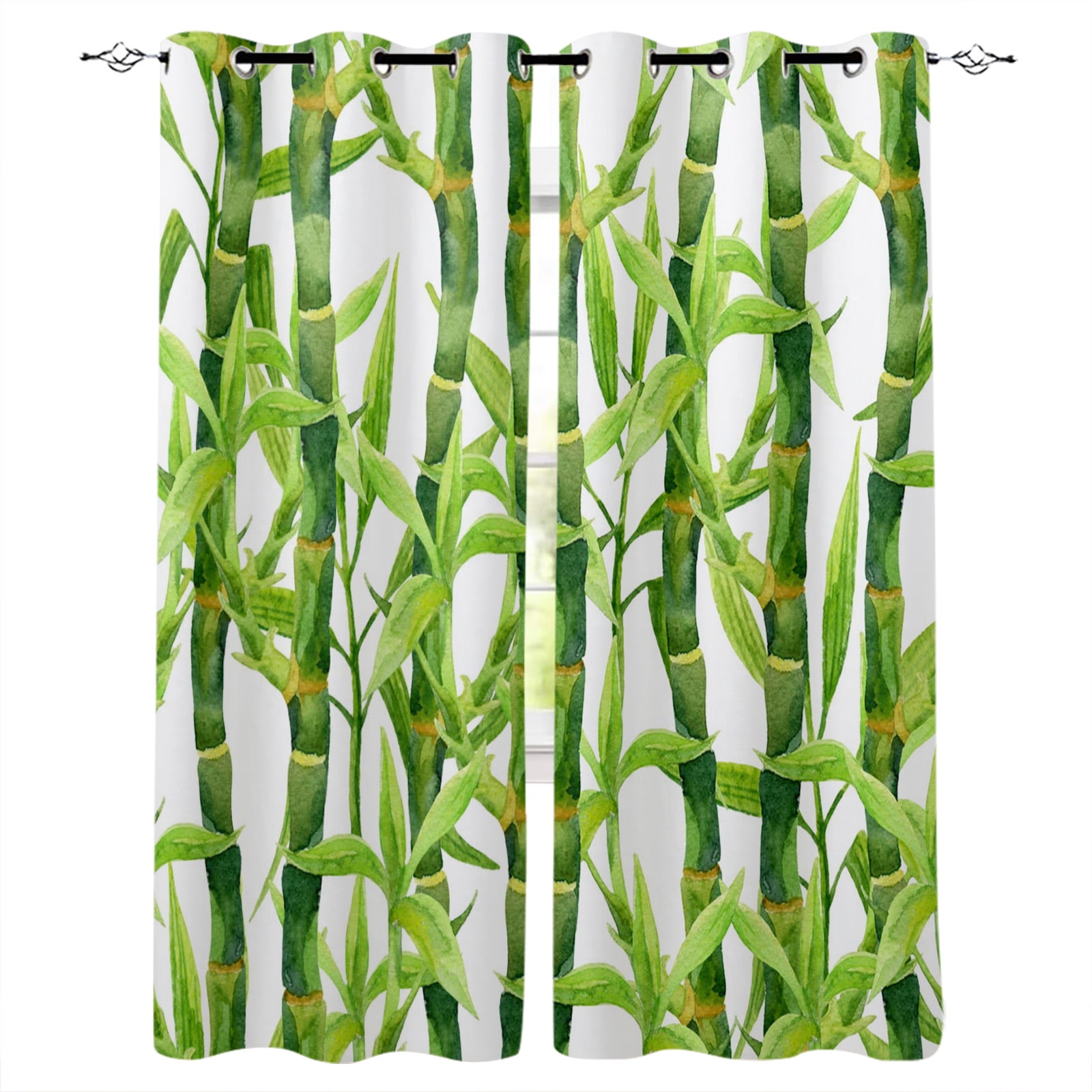 Bamboo Swan Pillar Water Surface St Windows Curtains Living Room ...