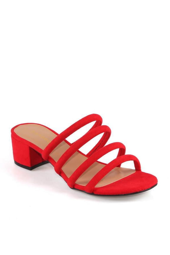 Swell-01 Block heel Women's Slide Sandals in Red