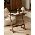 thumbnail image 1 of Bamboo TV Tray Table Set of 2, Z-Shaped Sofa Side Table for Laptops, Snacks & Drinks, Modern TV Dinner Tray, Small End Table for Living Room, Bedroom, Walnut, 1 of 5