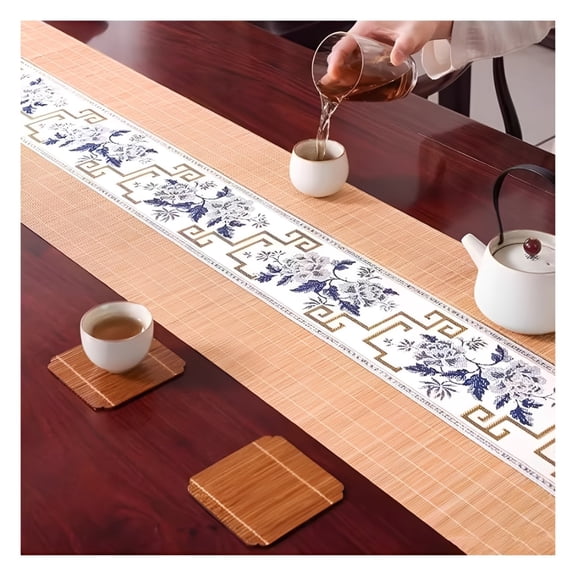 Bamboo Table Runner,Heat Resistant Tea Mat,Decorative Kitchen Mats ,Home Decor for Japanese Tea Ceremony, Kitchen & Sushi Rolling