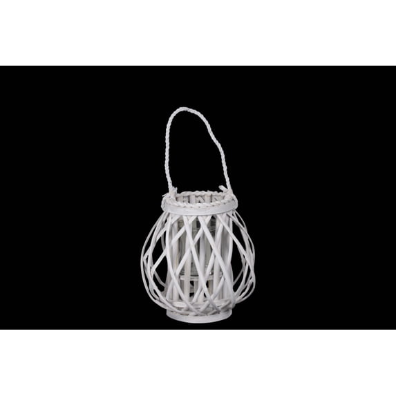 Bamboo Lantern Coated Finish White 10.25"