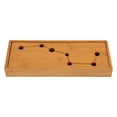Bamboo Tea Tray Cup Plate with Seven Holes Serving Tabletop Tray Kung
