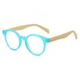 thumbnail image 1 of Bamboo Temple Reading Glasses Retro Round Blue Reading Glasses for Men and Women Classic Readers +4.00, 1 of 4