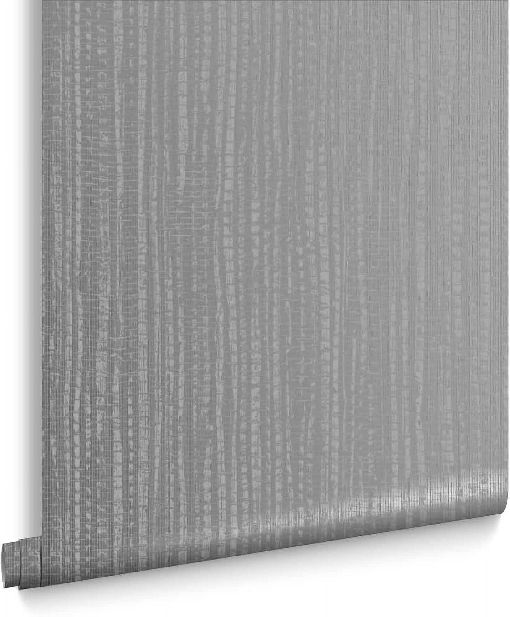 Bamboo Texture Plain Removable Paste The Wall Wallpaper (Silver