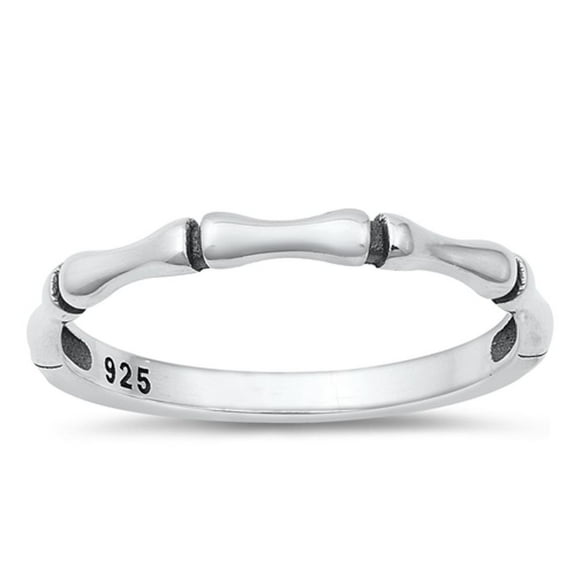Bamboo Thumb Toe Bone Link Ring .925 Sterling Silver Band Jewelry Female Male Unisex Size 7